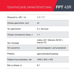 Бензиновый триммер FUBAG FPT 43R в Ижевске фото