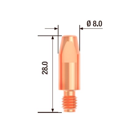 FUBAG Контактный наконечник M6х28 мм ECU D=1.6 мм  (25 шт.)
