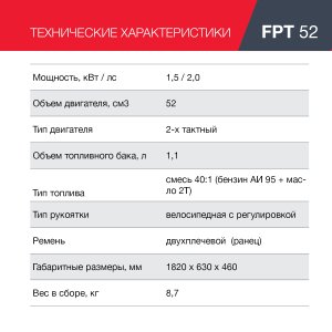 Бензиновый триммер FUBAG FPT 52 в Ижевске фото