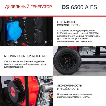 FUBAG Дизельный генератор с электростартером и коннектором автоматики DS 6500 A ES в Ижевске фото